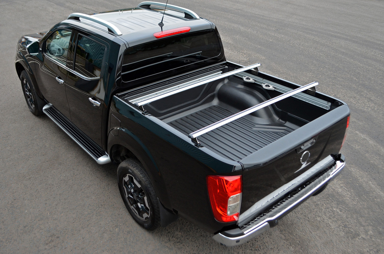 Truck Bed Rack Load Carrier Bars To Fit Nissan Navara D40 (2005-14) - Silver