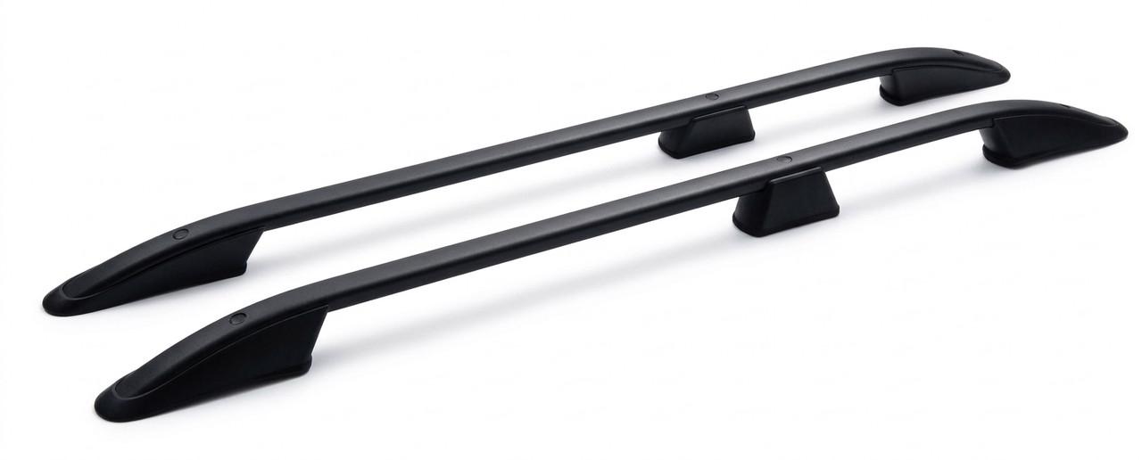 Black Aluminium Roof Rack Rails Side Bars To Fit Medium (L2) Fiat Scudo (2022+)
