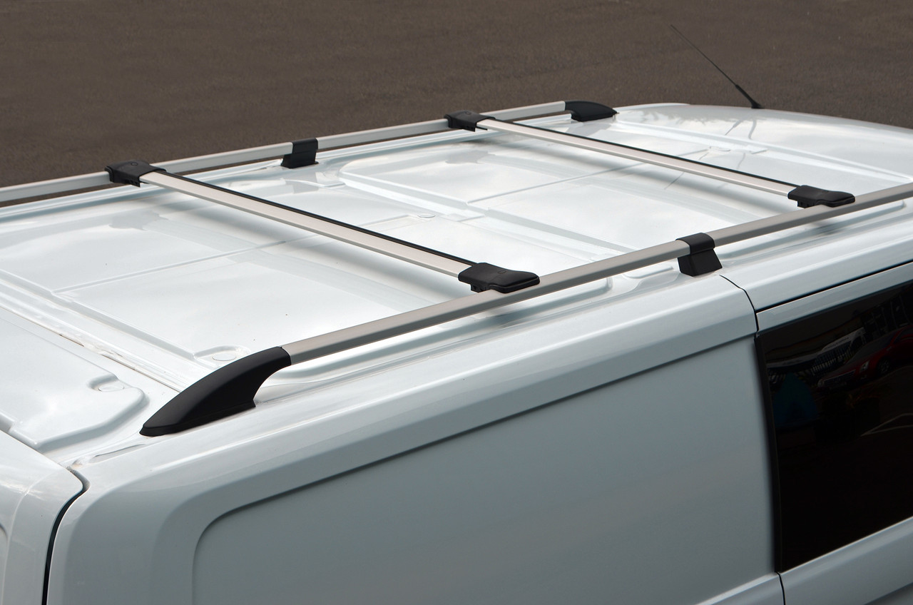 Aluminium Roof Rails & Cross Bars Set To Fit L2H1 Ford Transit Custom (2012-22)