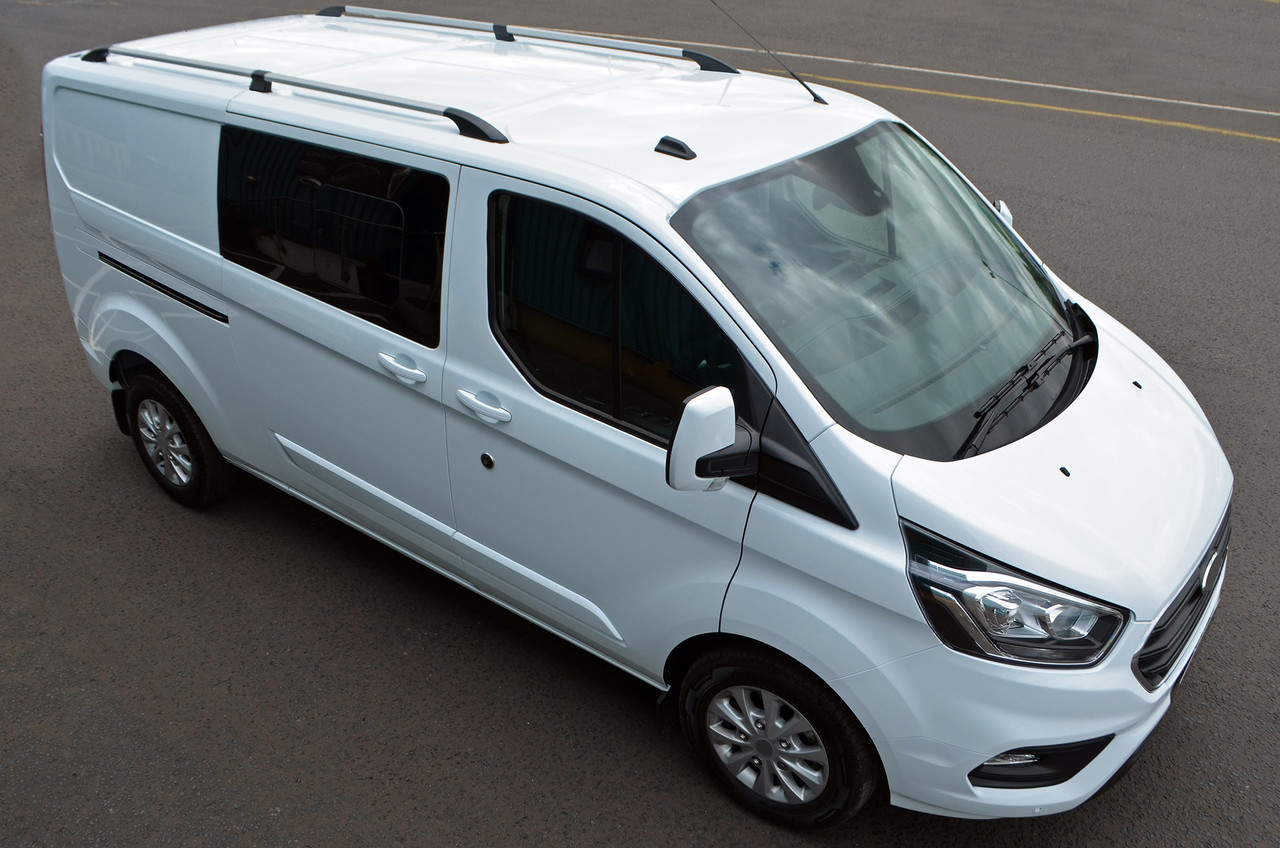 Silver Aluminium Roof Bars Rack To Fit L2H1 Ford Transit Custom (2012-22)