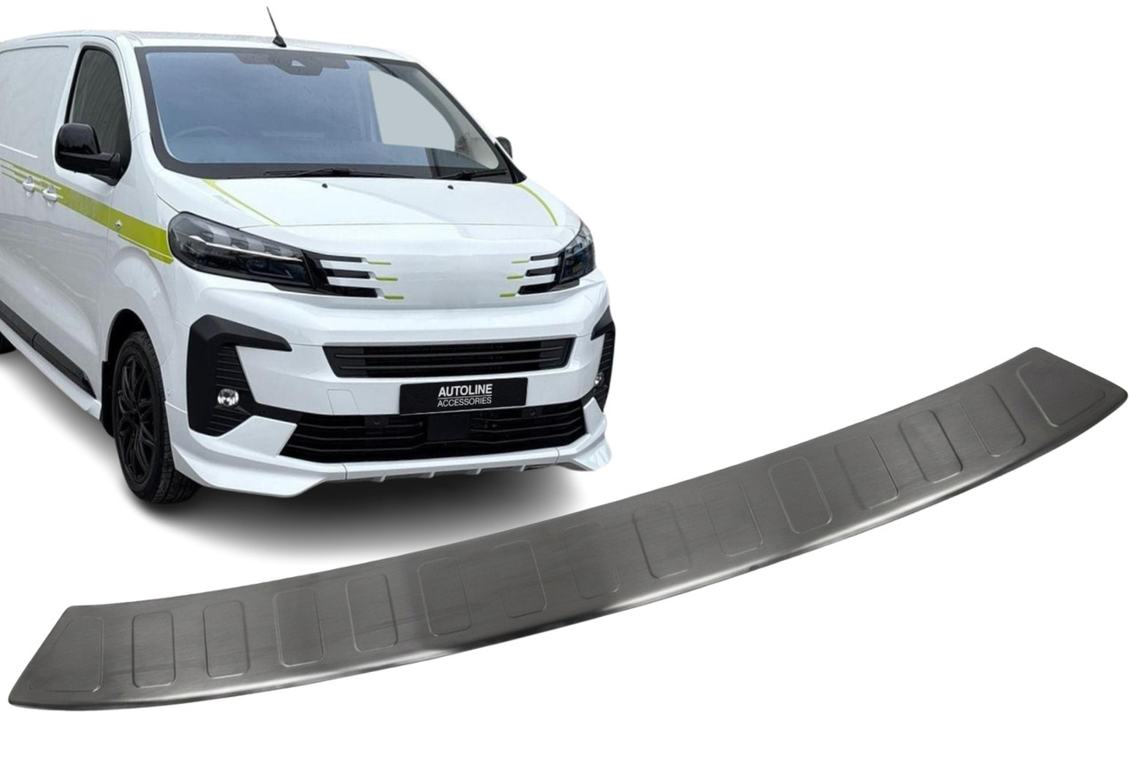 Rear Bumper Protector Brushed Black For Long (L3) Peugeot Expert/Traveller 2016+