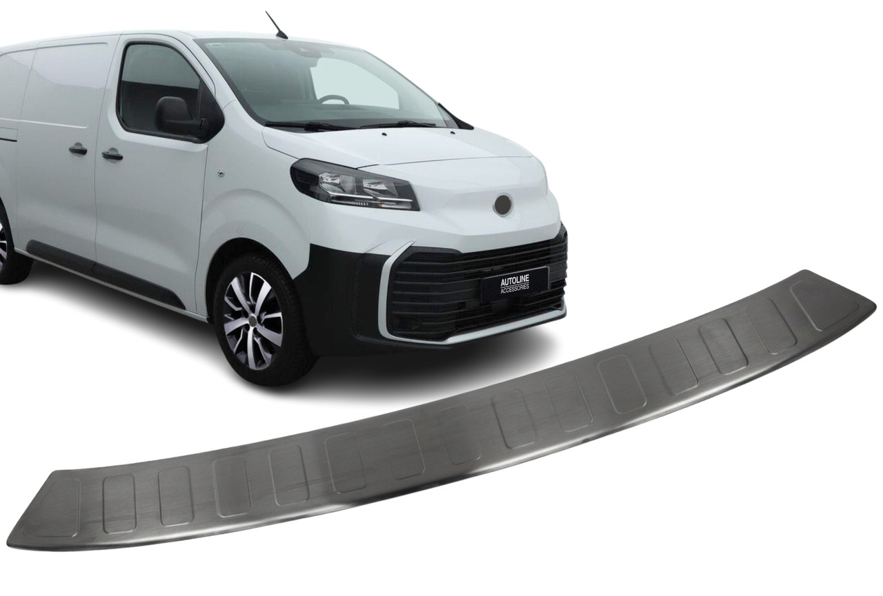 Rear Bumper Protector Guard Brushed Black To Fit Long (L3) Toyota PROACE (2016+)