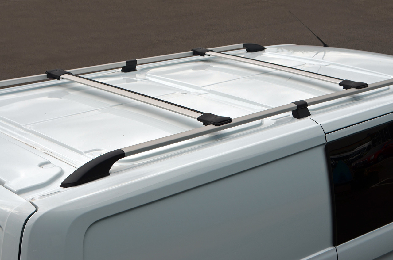 Aluminium Roof Rails & Cross Bars Set To Fit L1H1 Ford Transit Custom (2012-22)