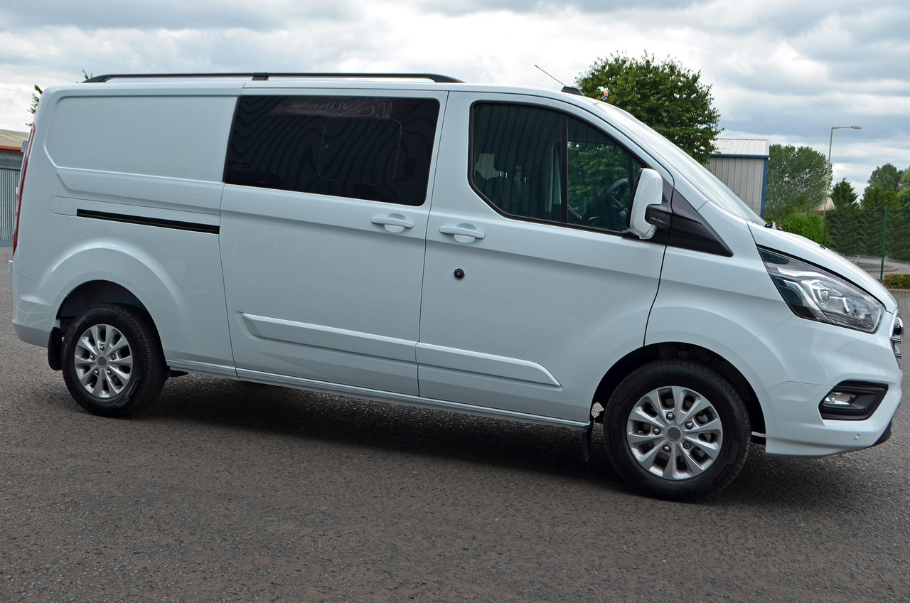 Black Aluminium Roof Bars Rack To Fit L1H1 Ford Transit Custom (2012-22)