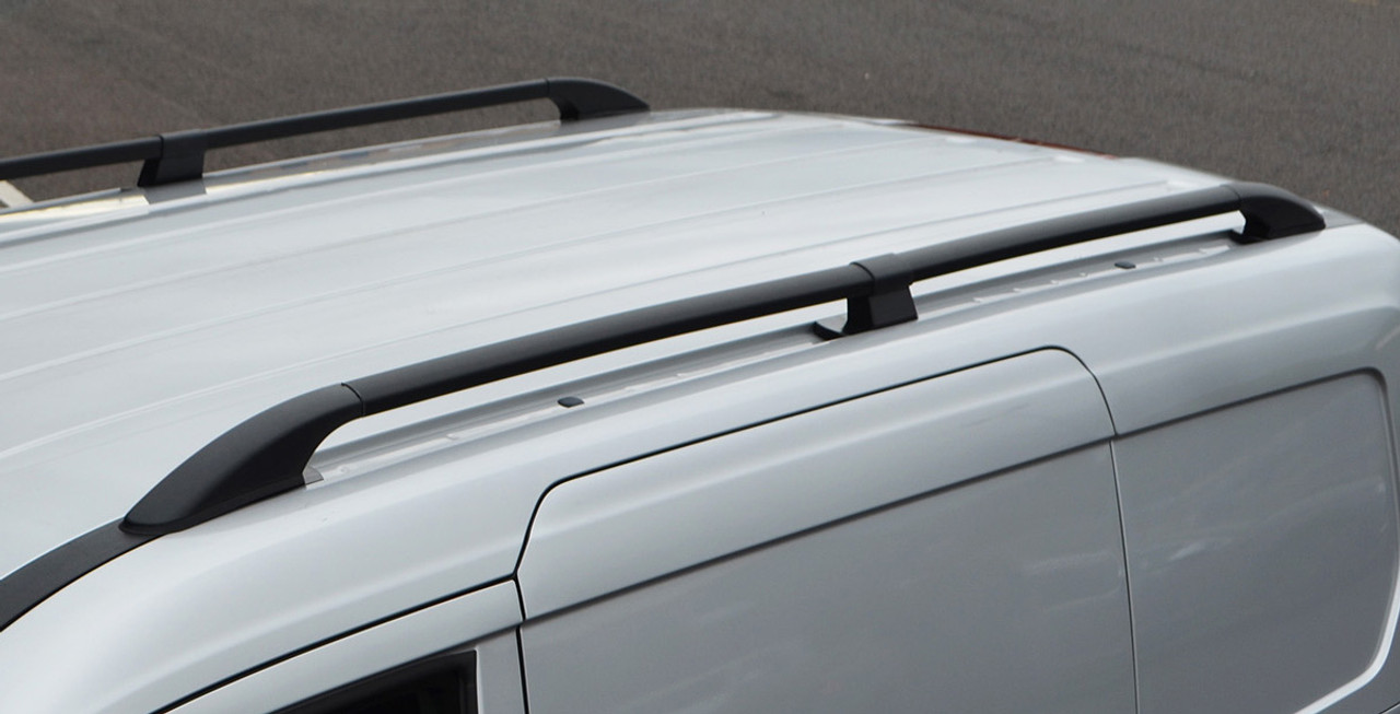 Black Aluminium Roof Rack Rails Side Bars To Fit Peugeot Partner (2008-18)