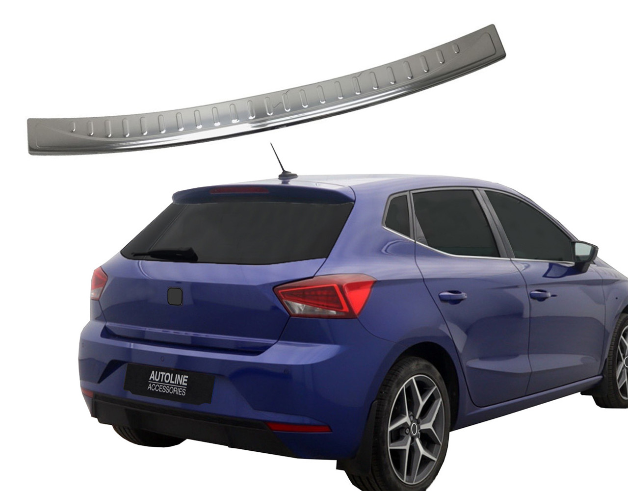 Chrome Rear Bumper Protector Scratch Guard Steel To Fit Seat Ibiza (2017+)