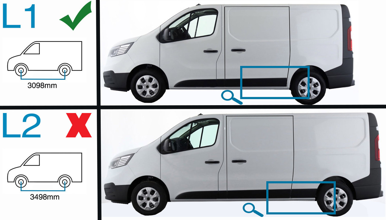 Aluminium Roof Rack Rails Side Bars To Fit L1H1 Vauxhall Vivaro (2014-19)