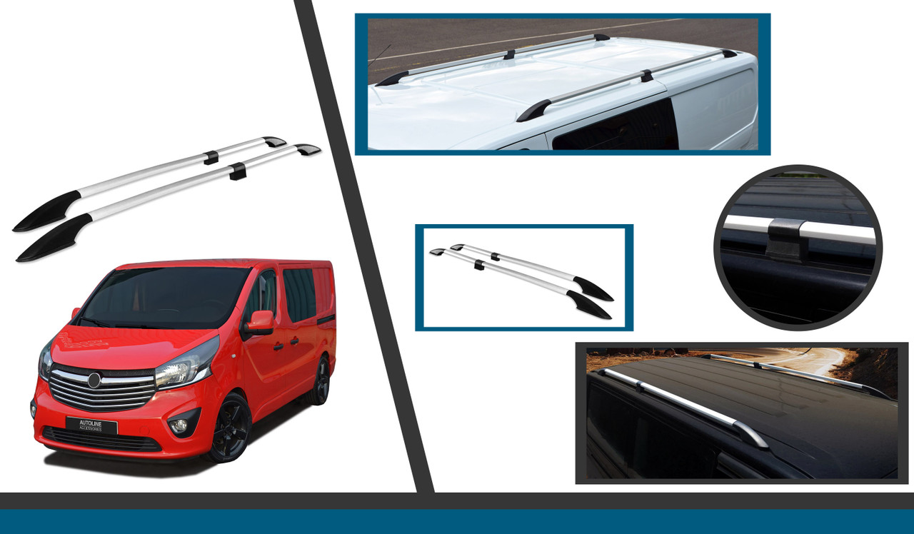 Aluminium Roof Rack Rails Side Bars To Fit L2H1 Vauxhall Vivaro (2014-19)