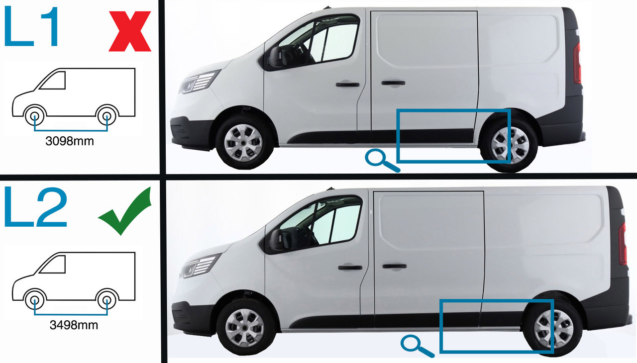 Black Aluminium Roof Rack Rails Side Bars To Fit L2H1 Vauxhall Vivaro (2014-19)