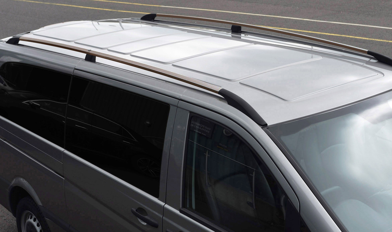 Bronze Roof Rack Rails Side Bars To Fit Long (L2) Mercedes Vito W447 (2015+)