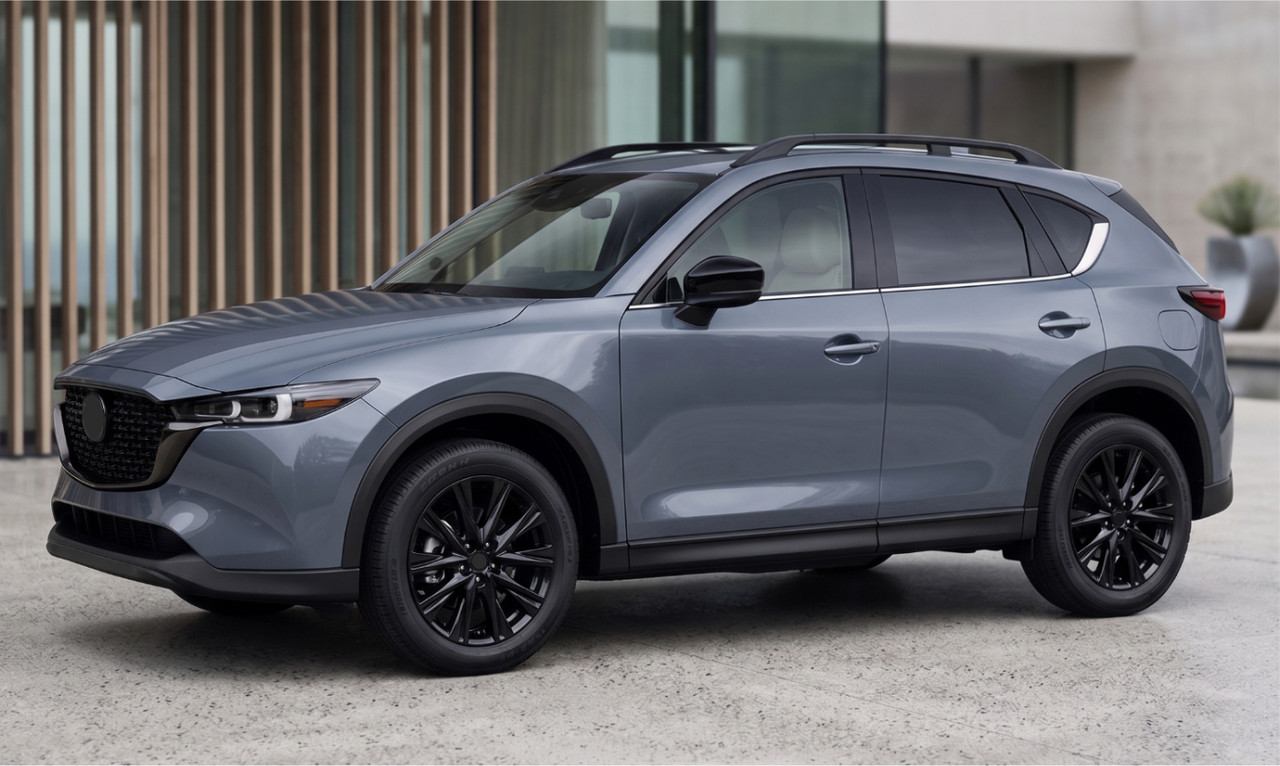 Black Aluminium Roof Rack Rails Side Bars To Fit Mazda CX-5 (2018-25)