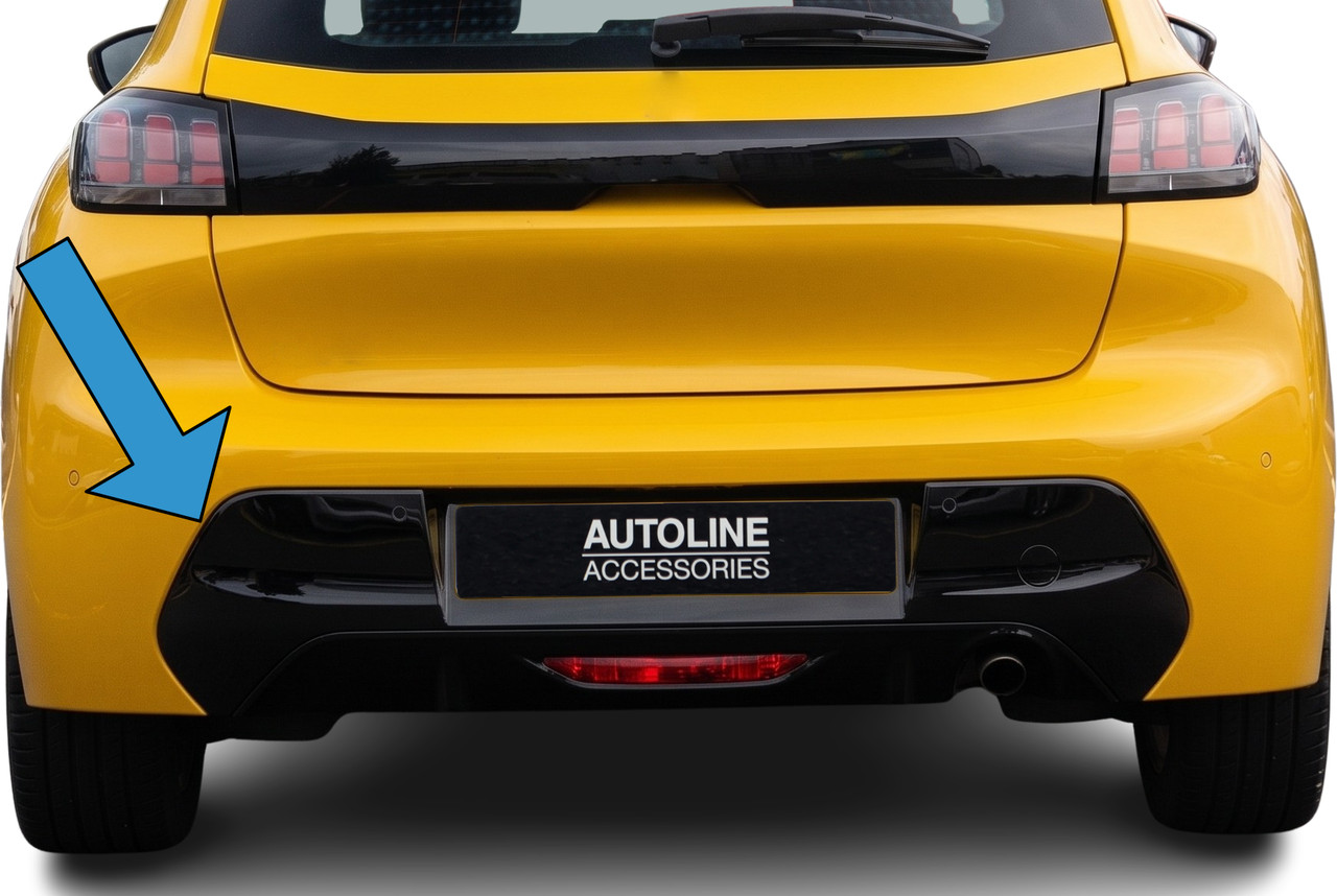 Gloss Black Rear Bumper Diffuser Trim Cover For Peugeot 208 Active/Allure 2020+