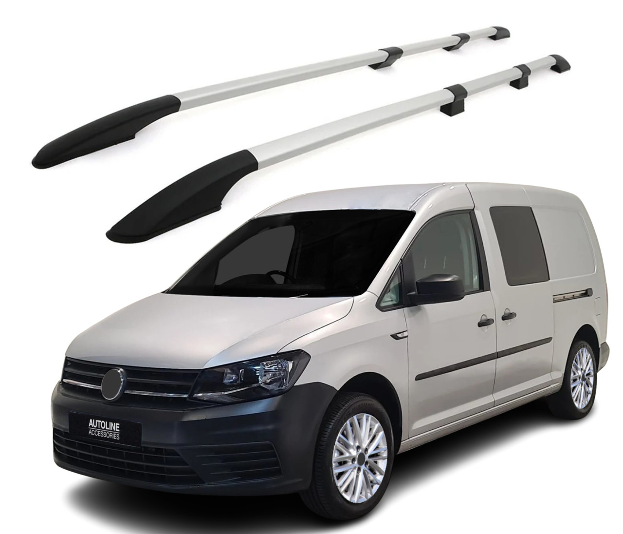 Aluminium Roof Rack Rails Side Bars To Fit L2 Volkswagen Caddy Maxi (2010-2020)