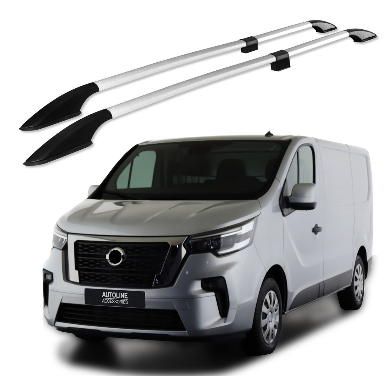 Aluminium Roof Rack Rails Side Bars To Fit L2H1 Nissan Primastar (2022+)