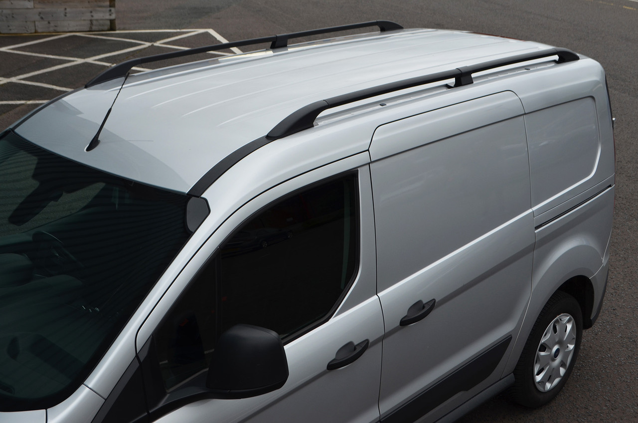 Black Aluminium Roof Bars Side Rails To Fit L1 Ford Transit Connect (2012+)