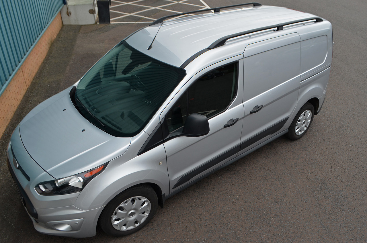 Black Aluminium Roof Bars Side Rails To Fit L1 Ford Transit Connect (2012+)