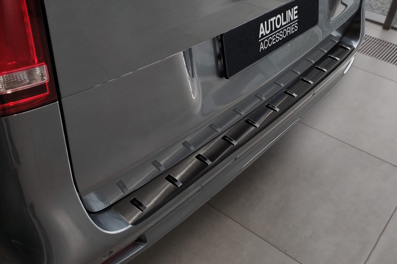 Reinforced Rear Bumper Protector For Mercedes V-Class (2015+) - Graphite Brushed