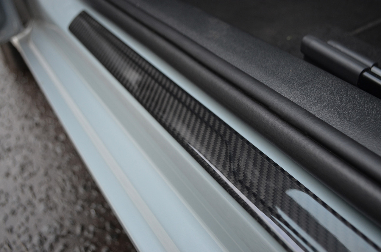 Carbon Fibre Door Sill Protectors Kick Plates To Fit Audi A1 (2019+)
