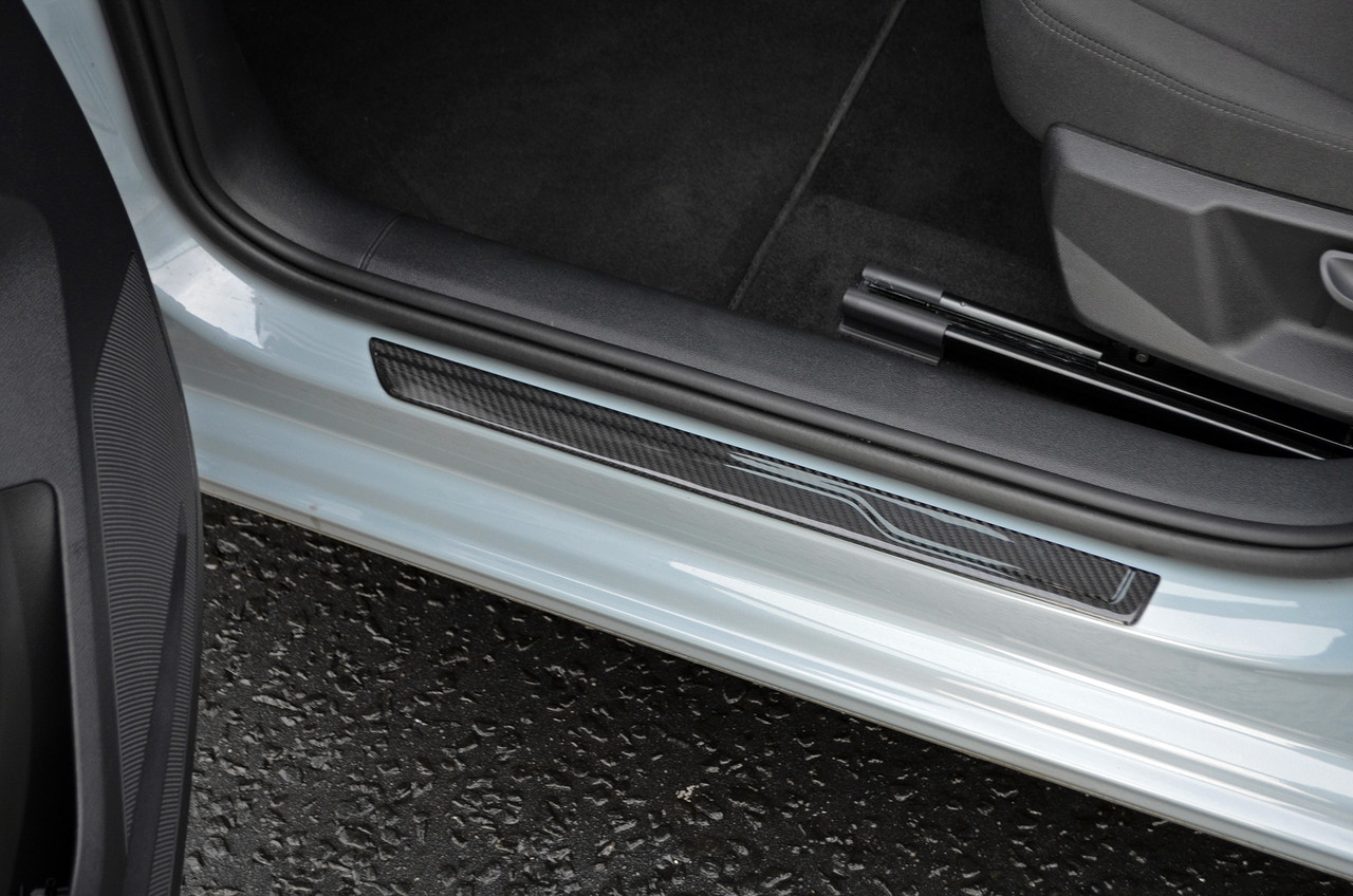 Carbon Fibre Door Sill Protectors Kick Plates To Fit Audi A1 (2019+)
