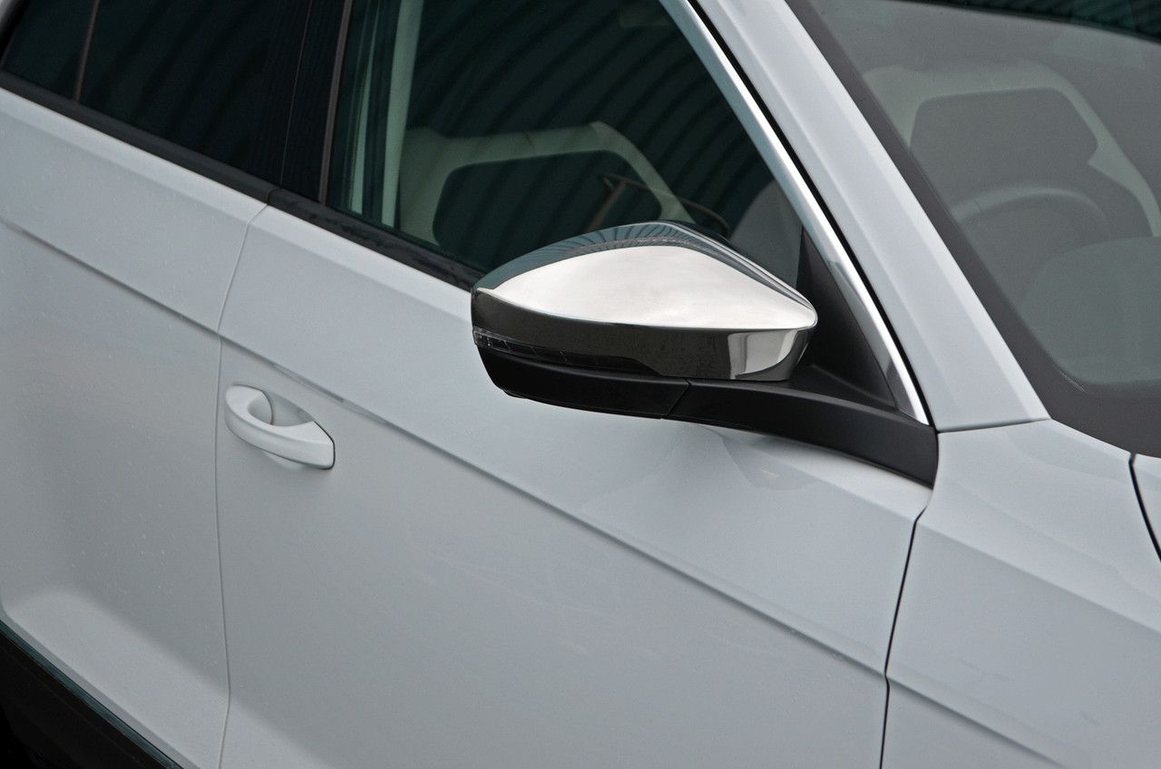 Chrome Wing Mirror Trim Covers Steel To Fit Volkswagen T-Roc (2017-21)