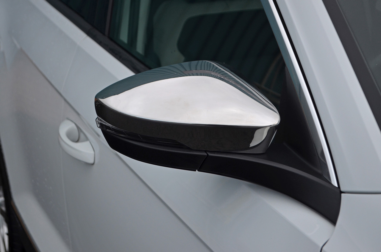 Chrome Wing Mirror Trim Covers Steel To Fit Skoda Octavia (2013-2019)