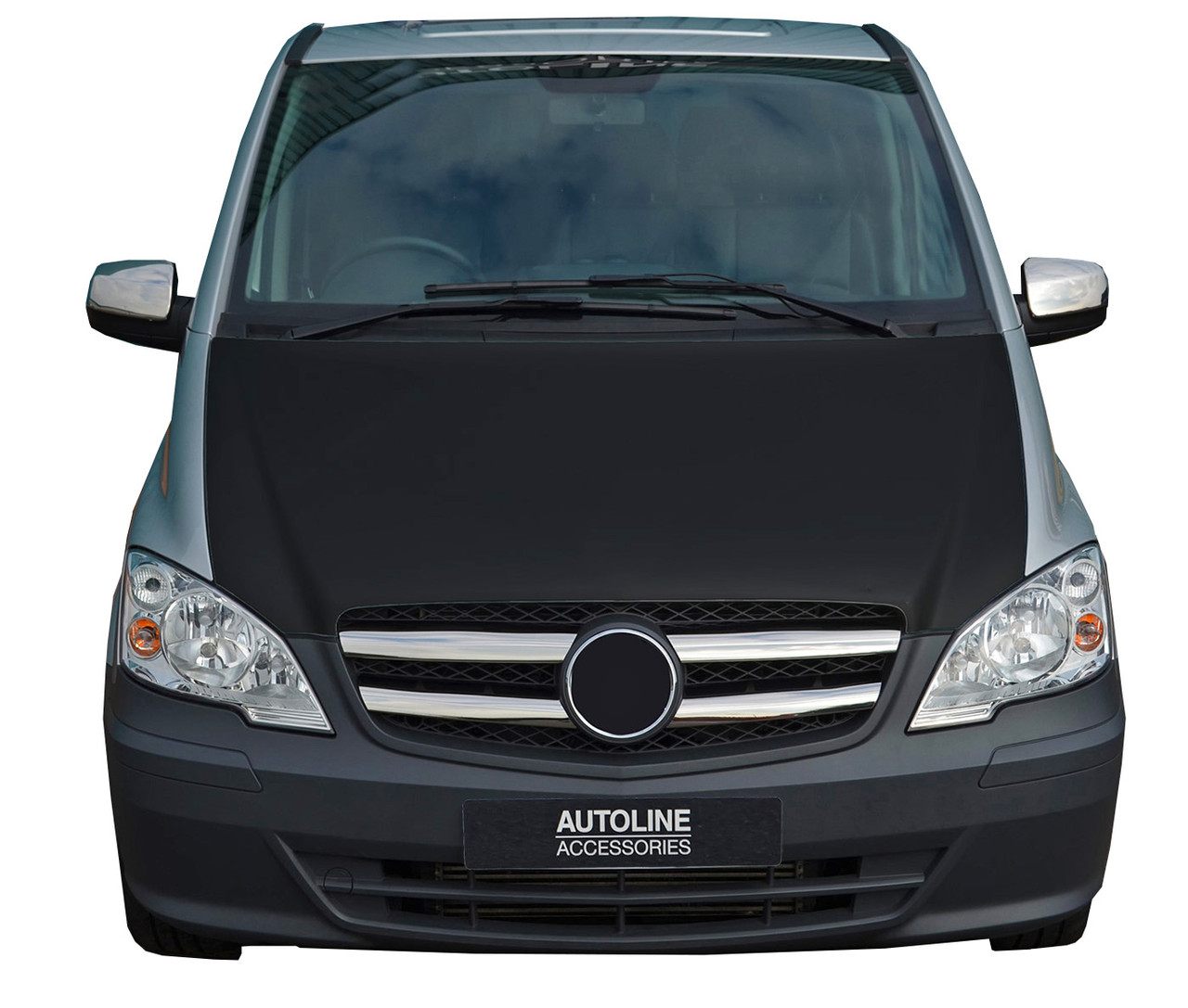 Black Front Bonnet Bra / Protector To Fit Mercedes Vito W639 (2003-14)