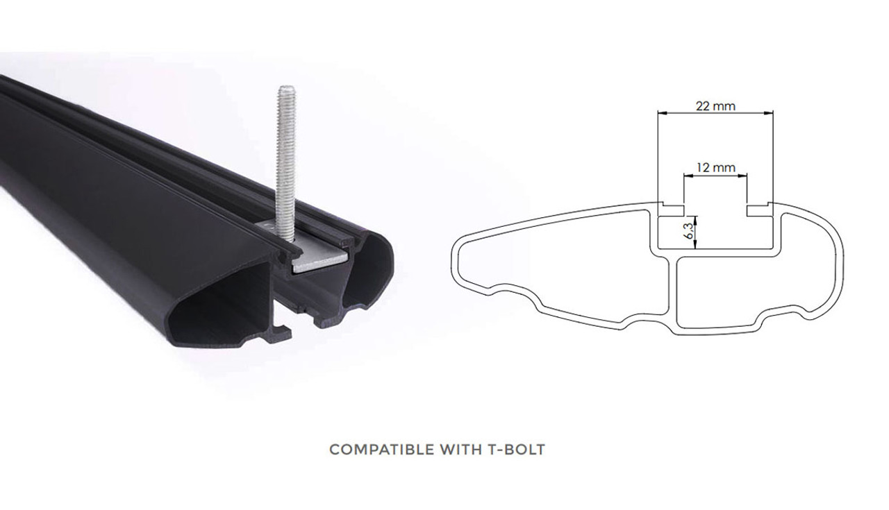 Black Cross Bars For Roof Rack Rails For Hyundai Tucson (2015-20) 75KG Lockable