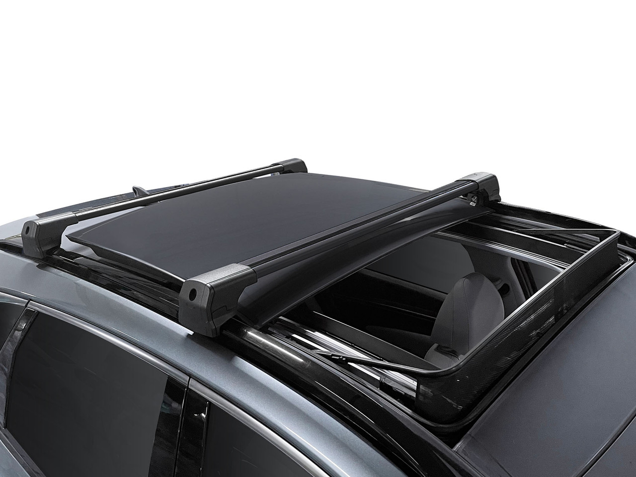 Black Cross Bars For Roof Rack Rails To Fit Kia Sportage V (2022+) 75KG Lockable