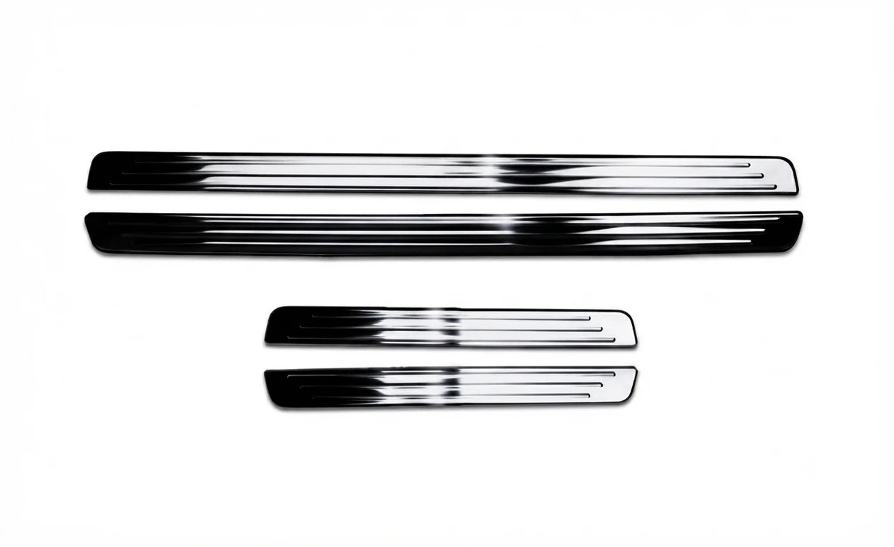 To Fit VW Tiguan (2016+): Chrome Rear Bumper Protector / Door Sill Protectors