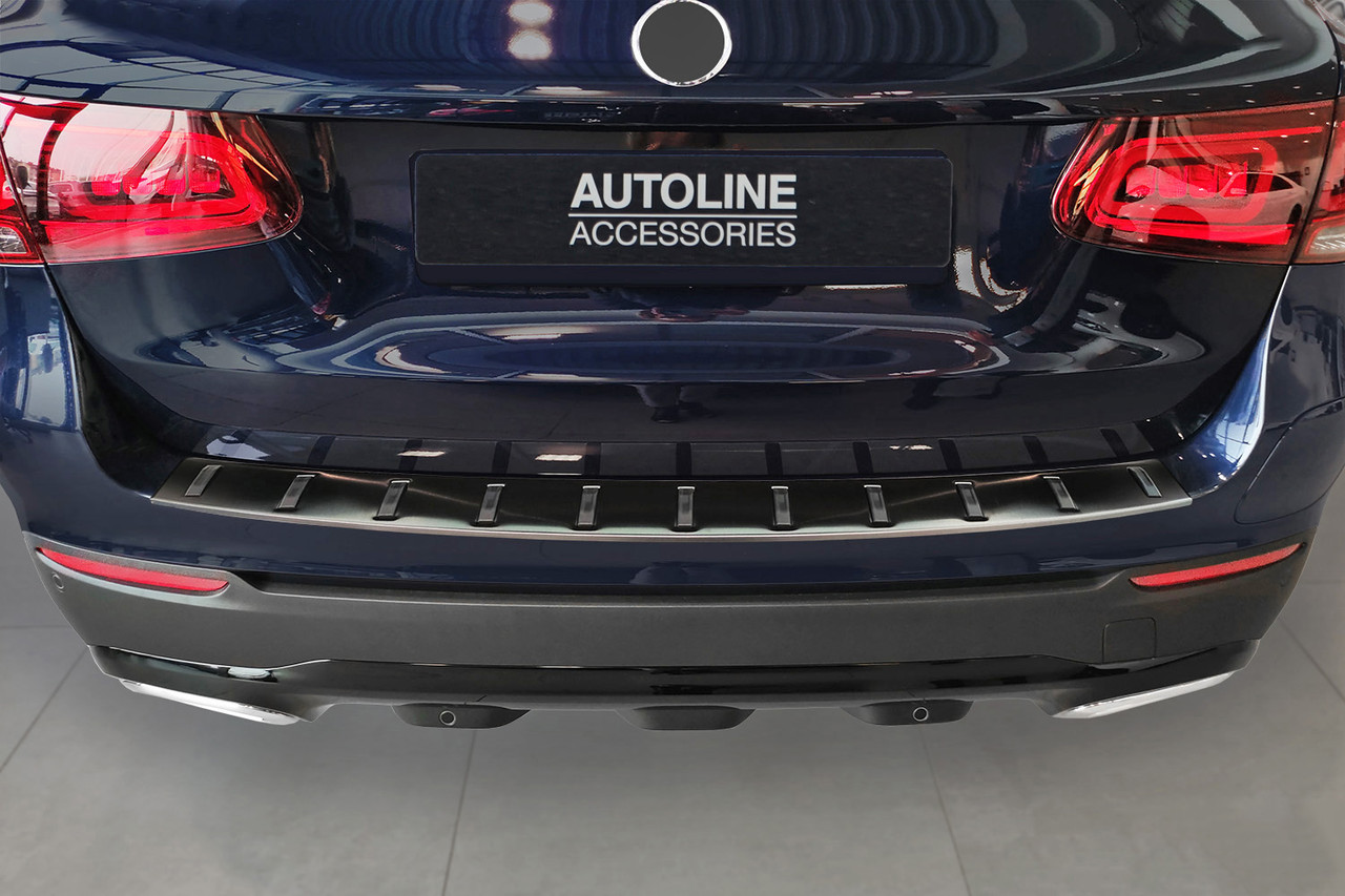 Reinforced Rear Bumper Protector For Mercedes GLC (2015-22) - Graphite Brushed