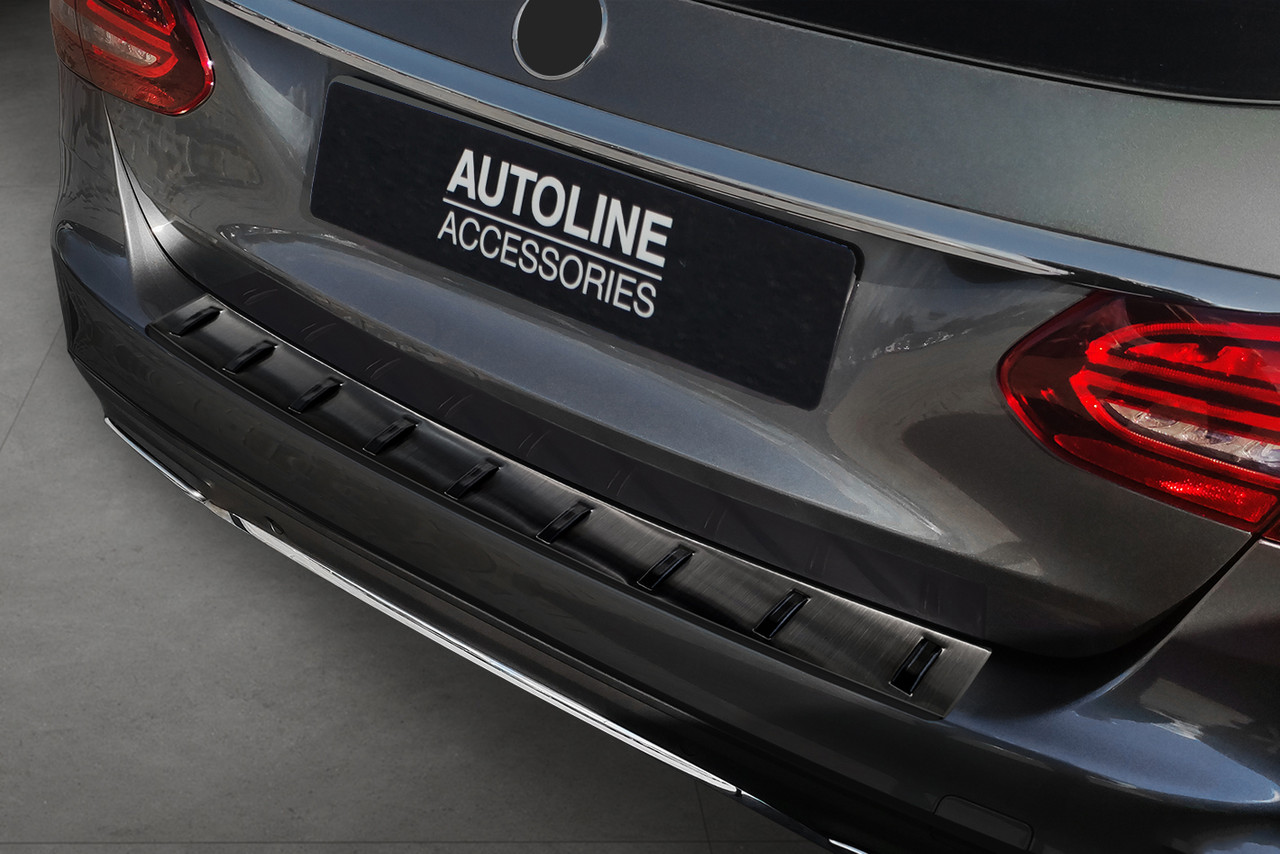 Black Reinforced Rear Bumper Protector For Mercedes C-Class S205 (2014-21)