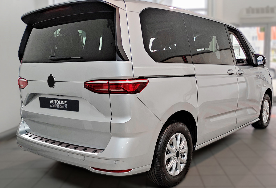 Reinforced Rear Bumper Protector For VW T7 Multivan (2022+) - Silver Brushed