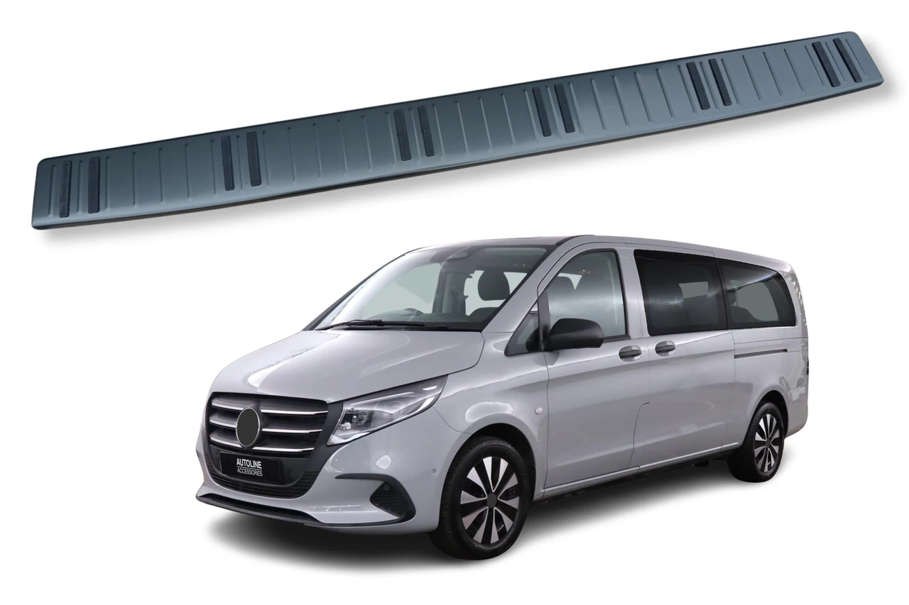 For Mercedes Vito W447 (2015+): Tough Rear Bumper Protector Guard Black Chrome