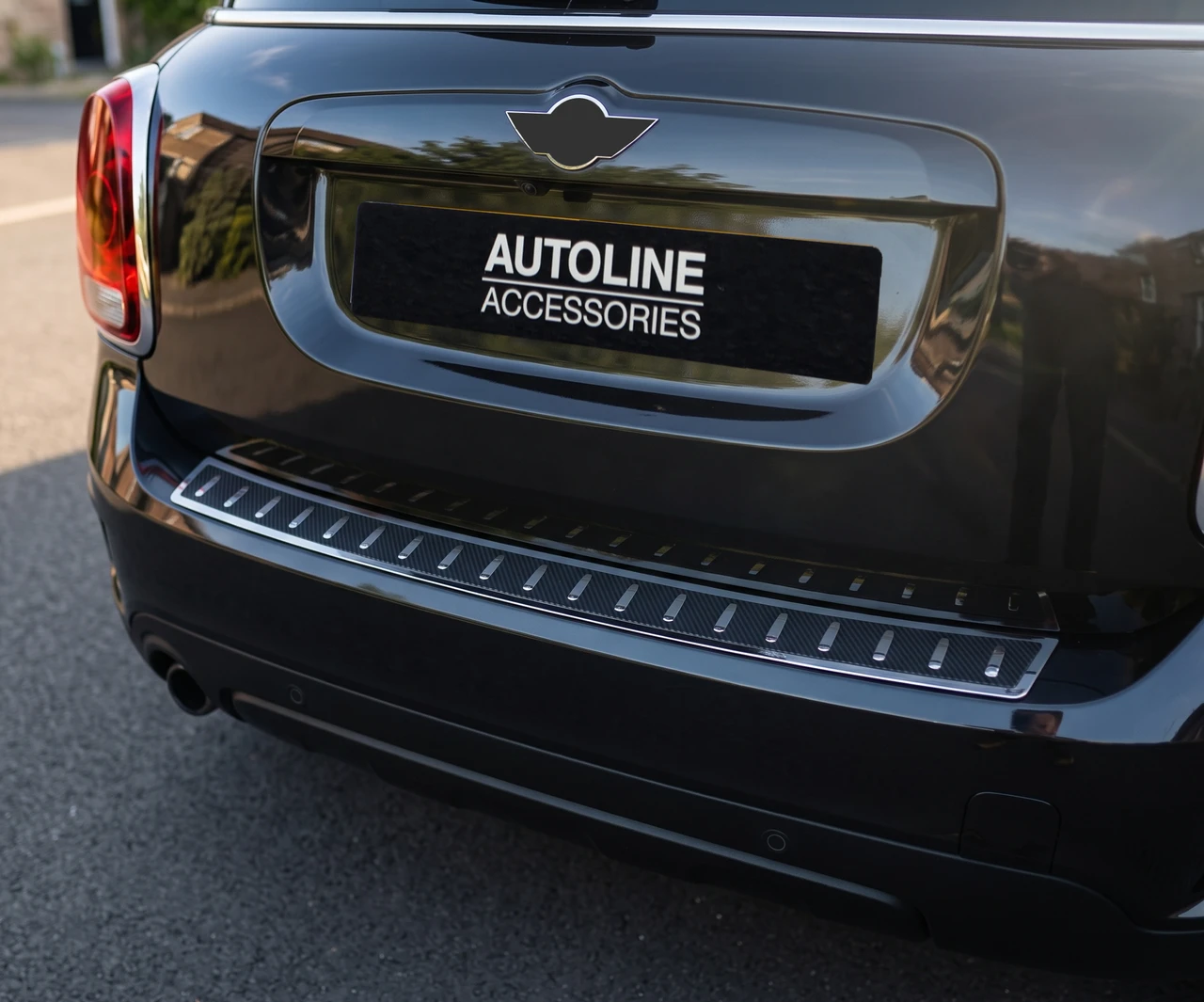 Carbon Foiled Rear Bumper Protector Guard To Fit MINI Countryman F60 (2017-23)