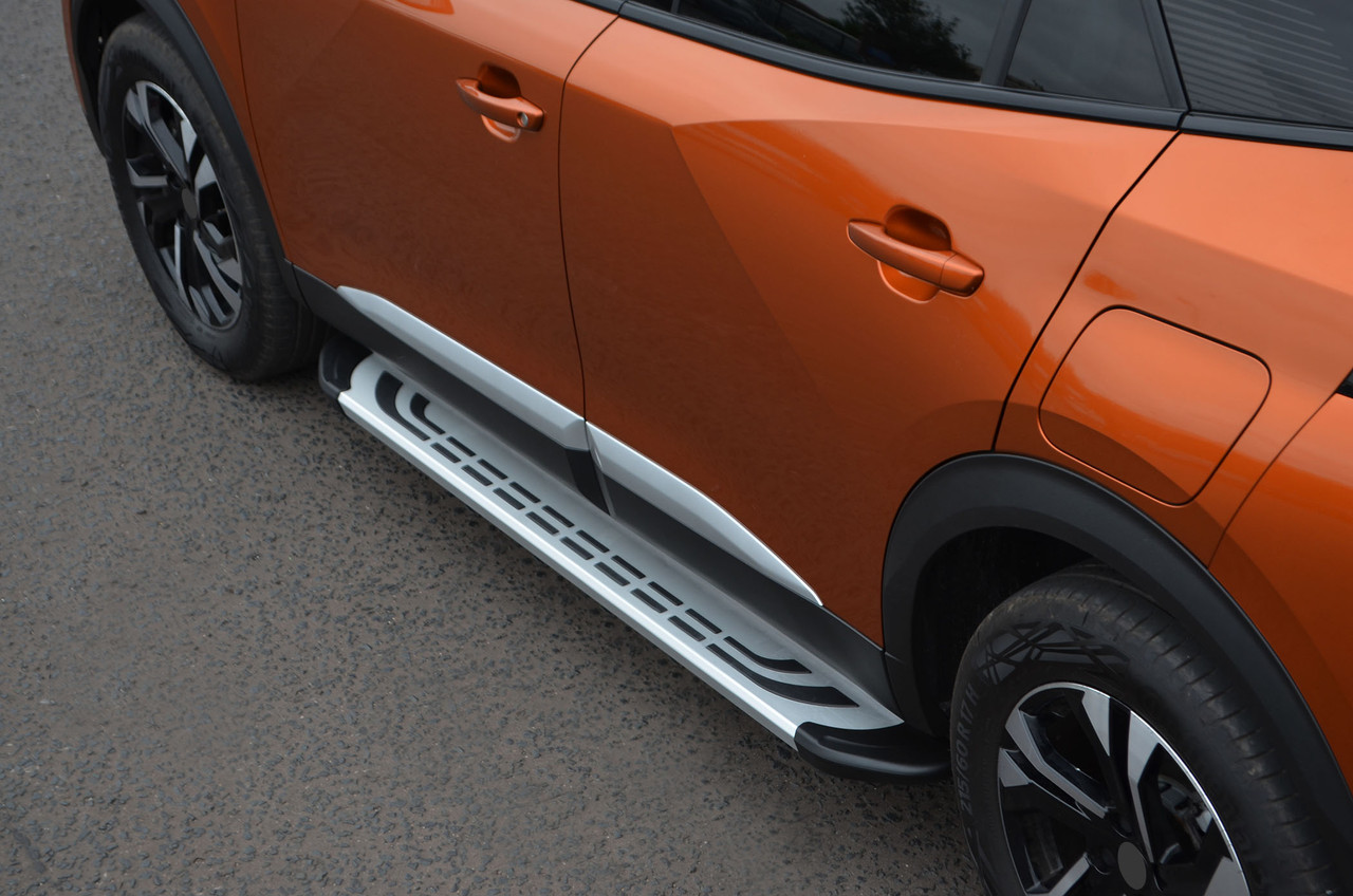 Silver Aluminium Side Steps Bars Running Boards To Fit Peugeot 2008 (2020+)