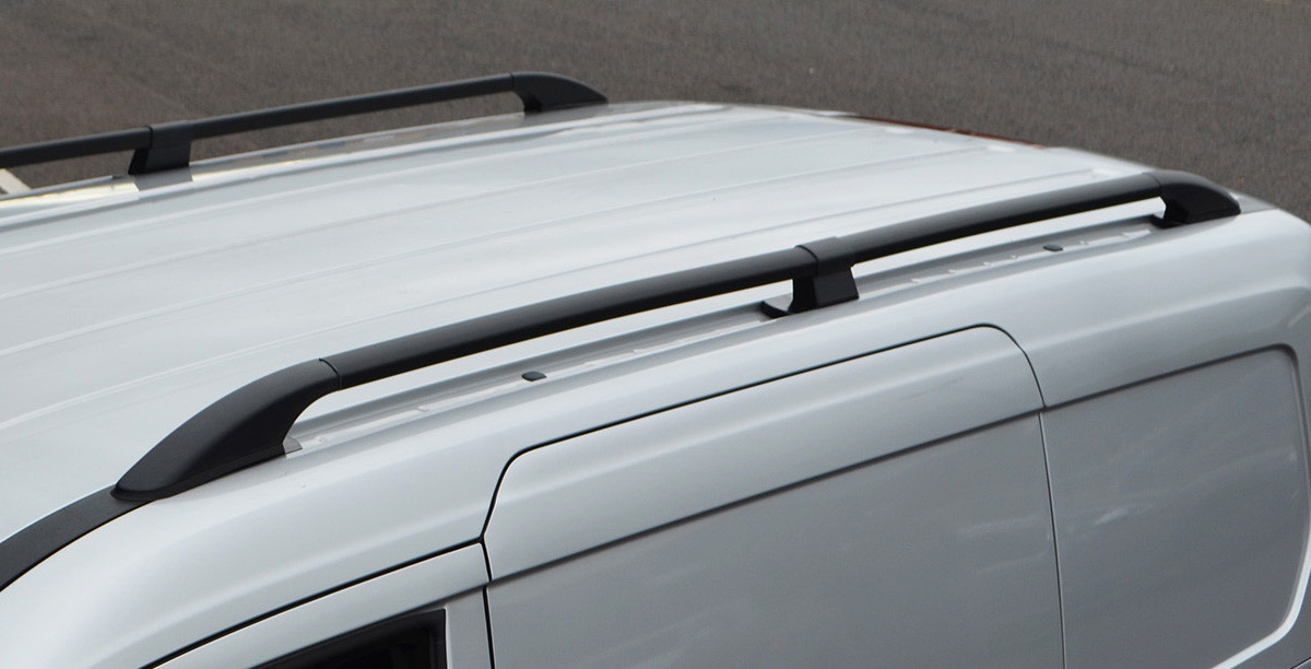 Black Aluminium Roof Rack Rails Side Bars To Fit L1 Fiat Scudo (2006-16)