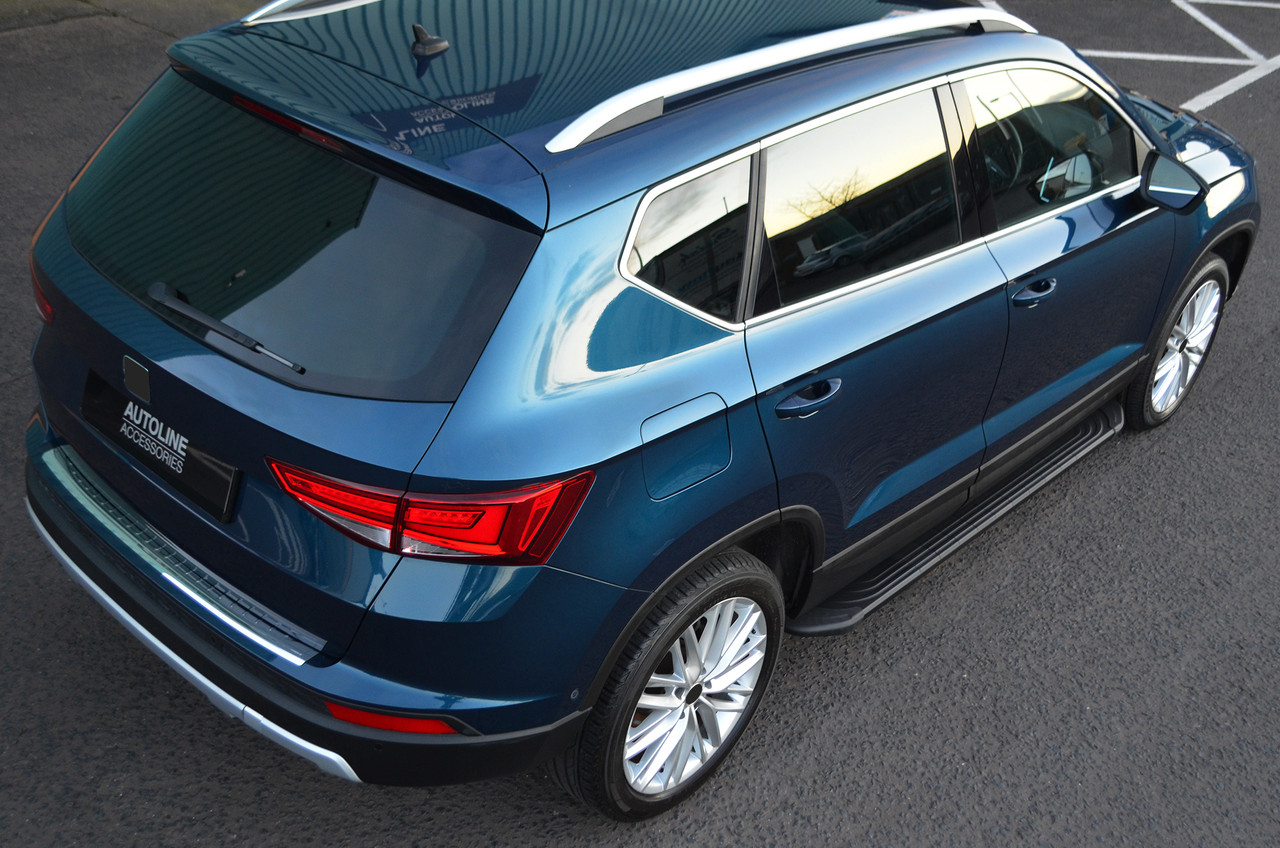 Black Aluminium Side Steps Bars Running Boards For Seat Ateca (2016+)