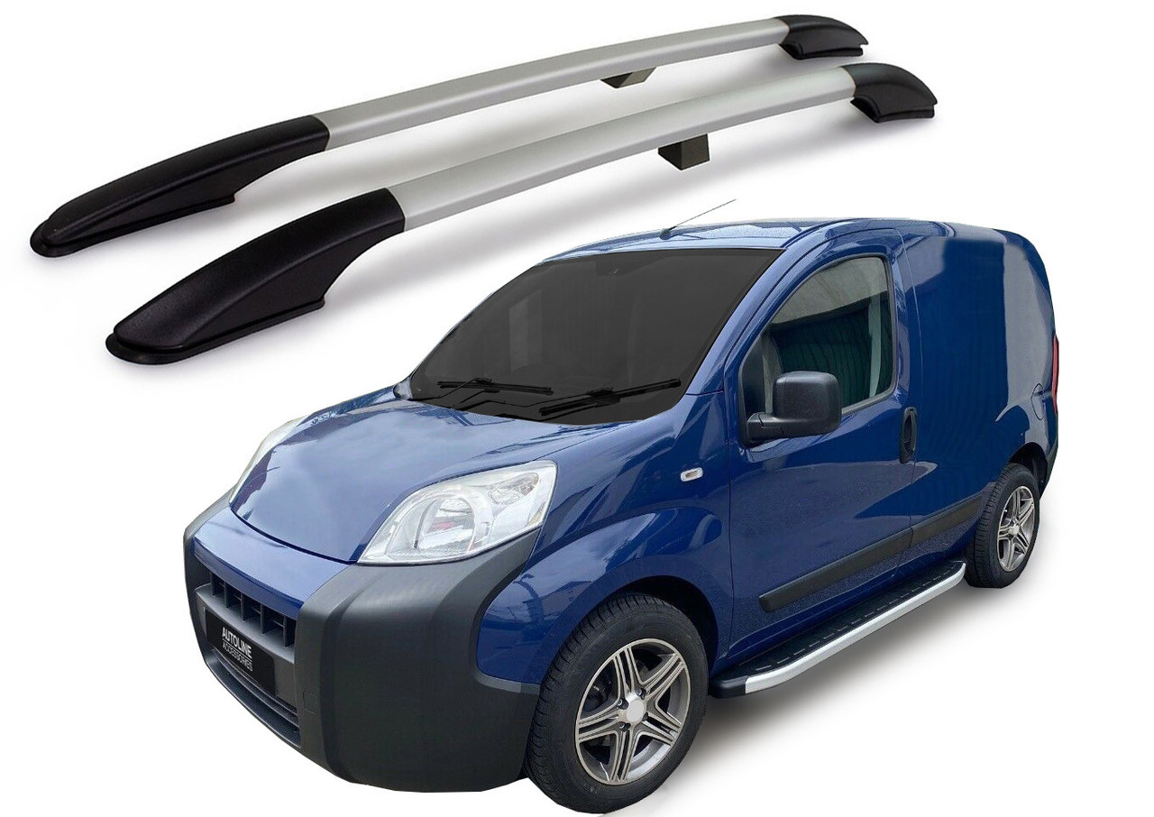 Aluminium Roof Rack Rails Side Bars To Fit Fiat Fiorino (2007+)