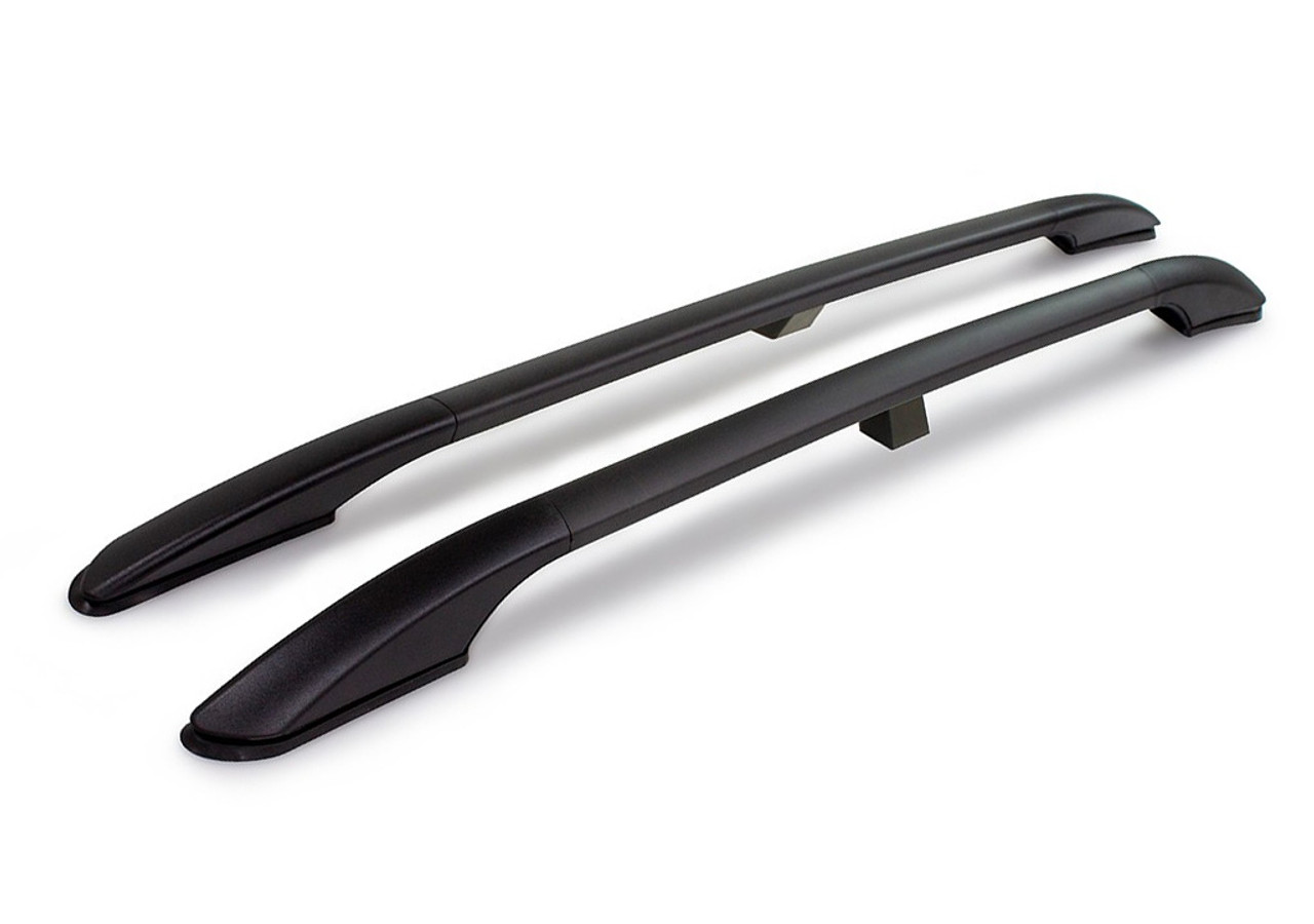 Black Aluminium Roof Rack Rails Side Bars To Fit Peugeot Bipper (2008+)