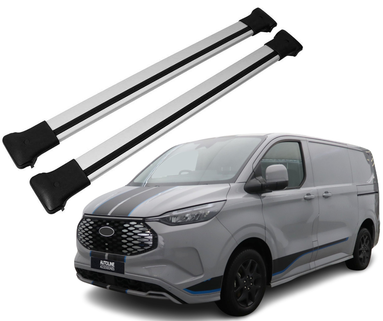 Aluminium Cross Bars For Roof Rails To Fit Ford Transit Custom (2024+)