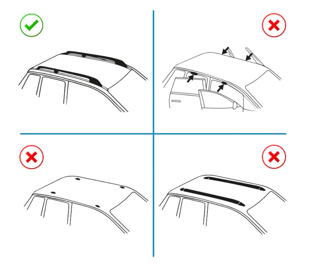 Black Cross Bars For Roof Rails To Fit Ford Tourneo Custom (2024+) 75KG Lockable