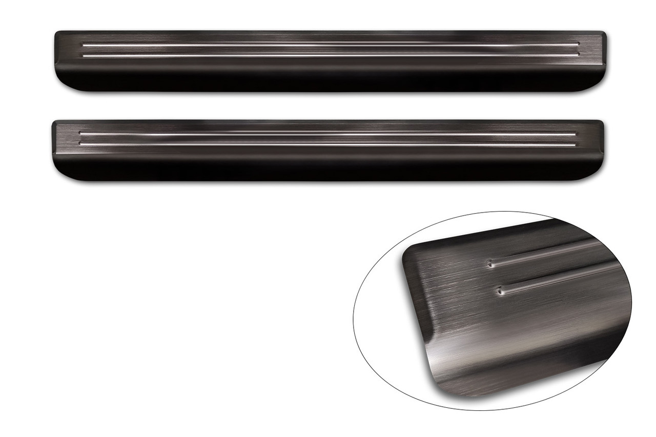 Brushed Black Door Sill Protector Guards For Volkswagen ID. Buzz (2022+) - Outer