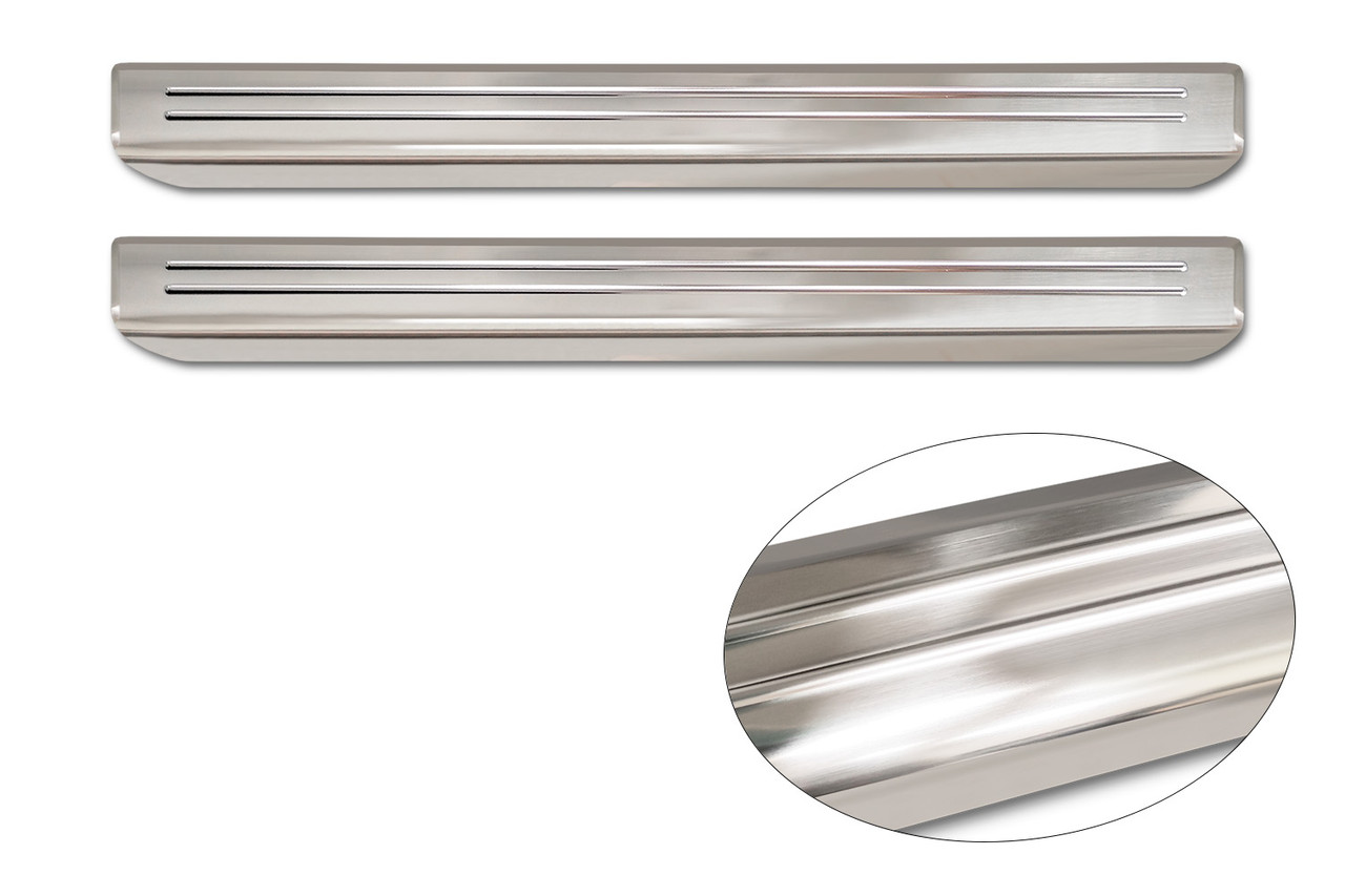 Satin Silver Door Sill Protector Guards For Volkswagen ID. Buzz (2022+) - Outer