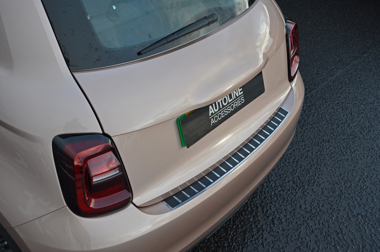 Carbon Foiled Rear Bumper Protector Guard To Fit Fiat 500e (2021+)