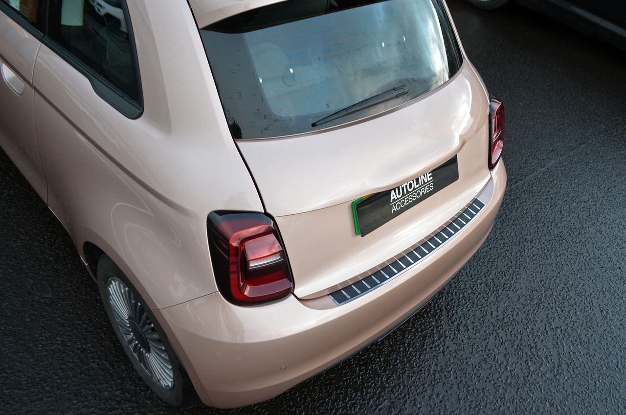 Carbon Foiled Rear Bumper Protector Guard To Fit Fiat 500e (2021+)