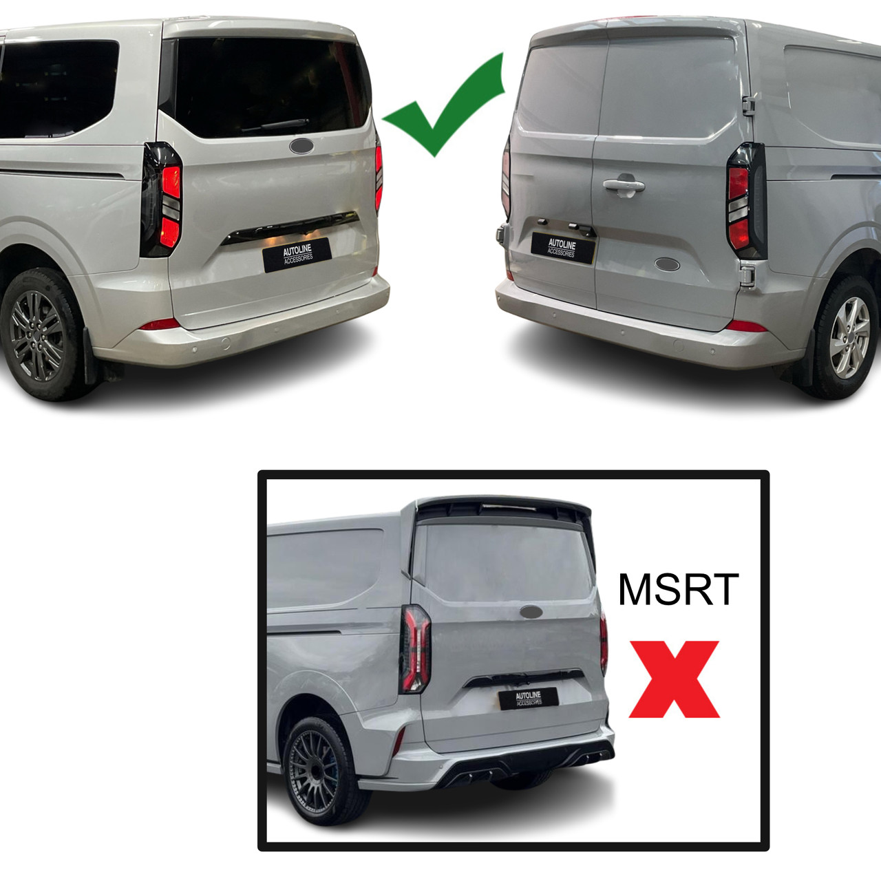 For Ford Transit Custom (2024+): ABS Black Rear Bumper Protector Guard