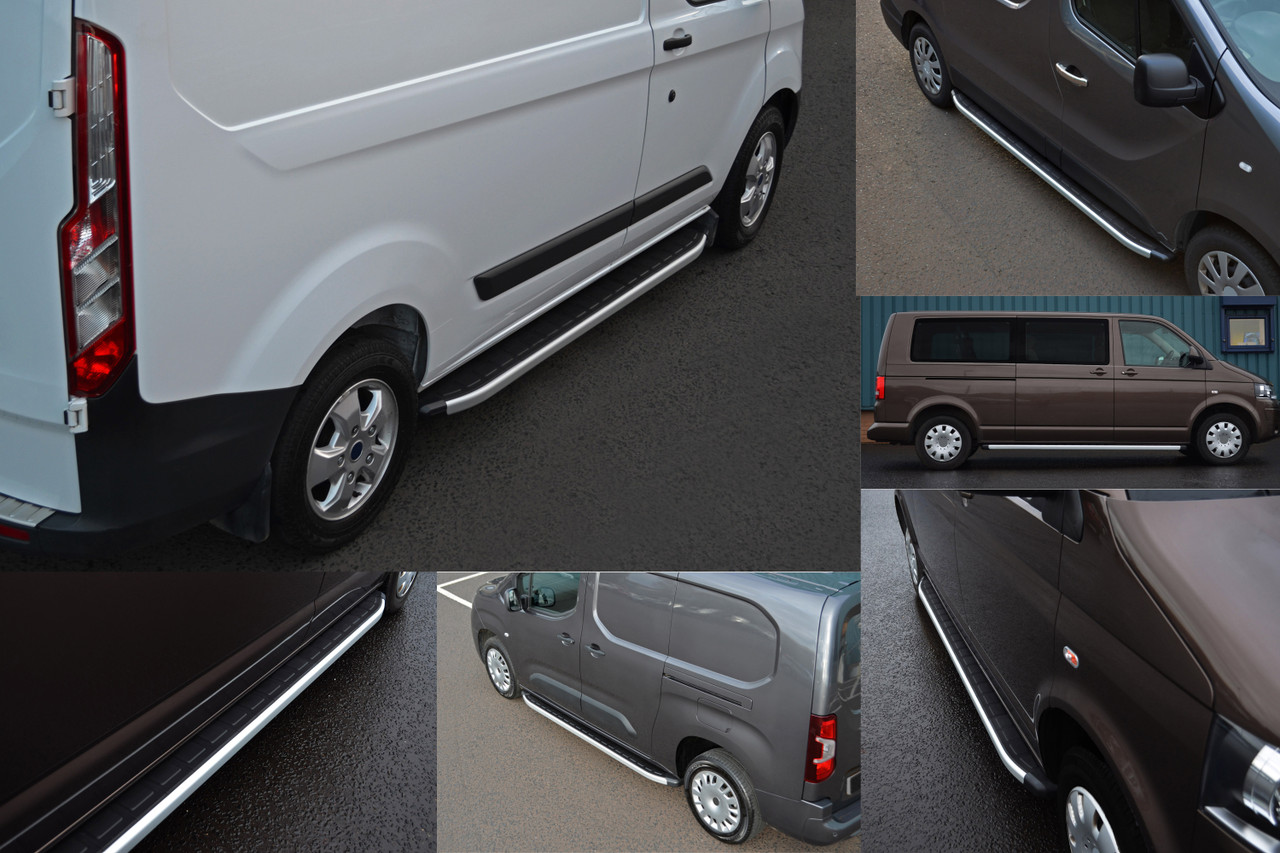 Aluminium Side Steps Bars Running Boards For L1 SWB Ford Transit Custom (2024+)