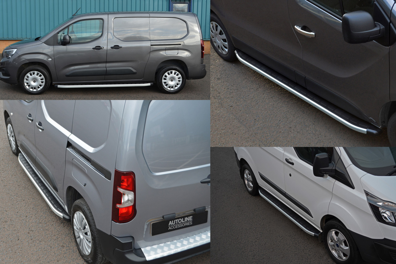 Aluminium Side Steps Bars Running Boards For L2 LWB Ford Transit Custom (2024+)