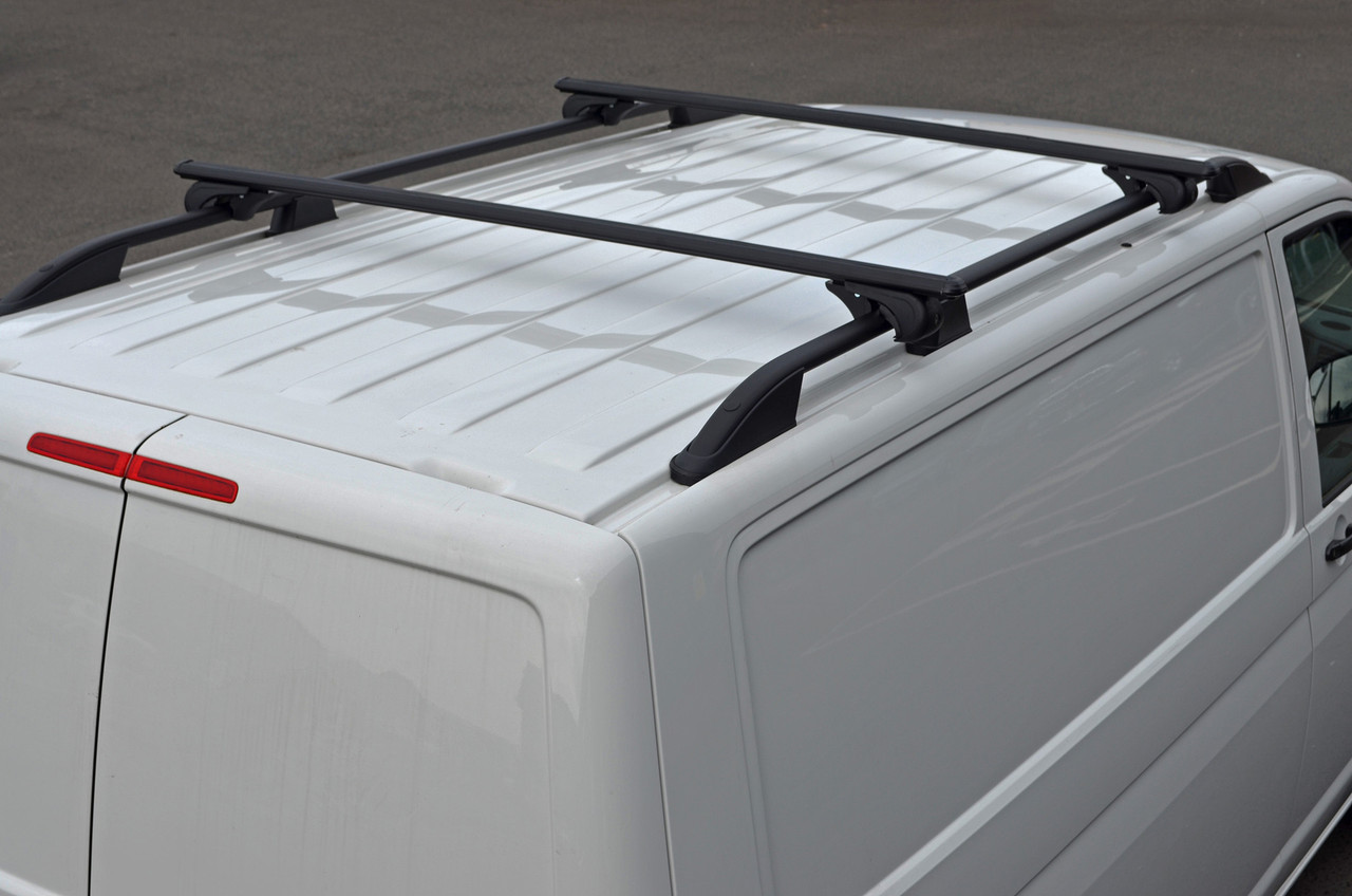 Black Cross Bars For Roof Rails To Fit VW T7 Transporter (2025+) 75KG Lockable