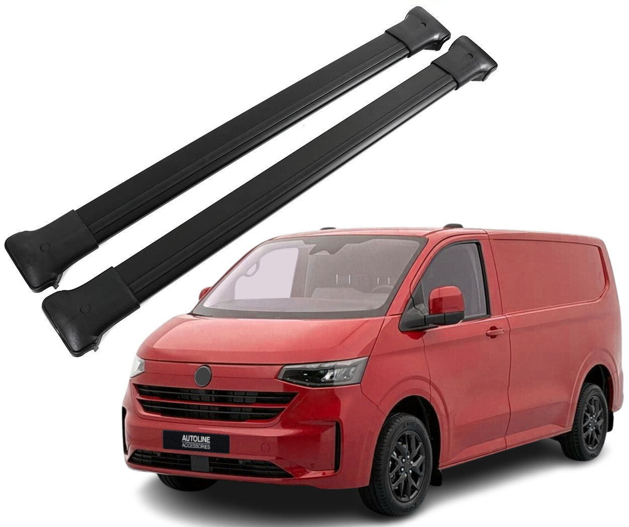 Black Aluminium Cross Bars For Roof Rails To Fit VW T7 Transporter (2025+)
